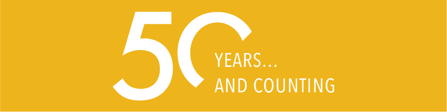 50 Years ... and counting logo banner