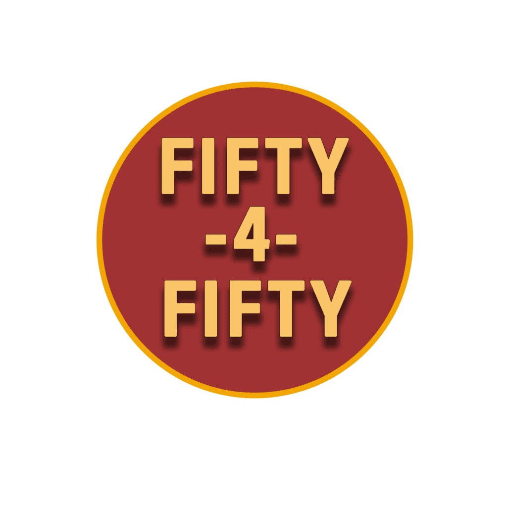 Fifty -4- Fifty fundraiser logo