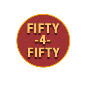 Fifty -4- Fifty fundraiser logo