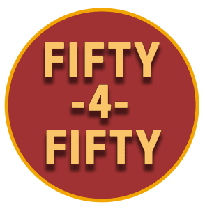 Fifty -4- Fifty fundraiser logo